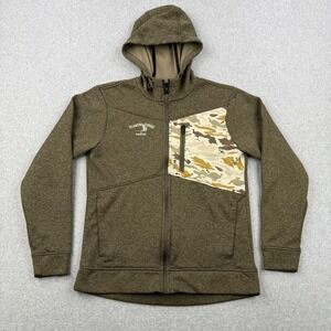 Simms Hoody Mens Medium Green Camo Pocket CX Full Zip Fishing Jacket Outdoors